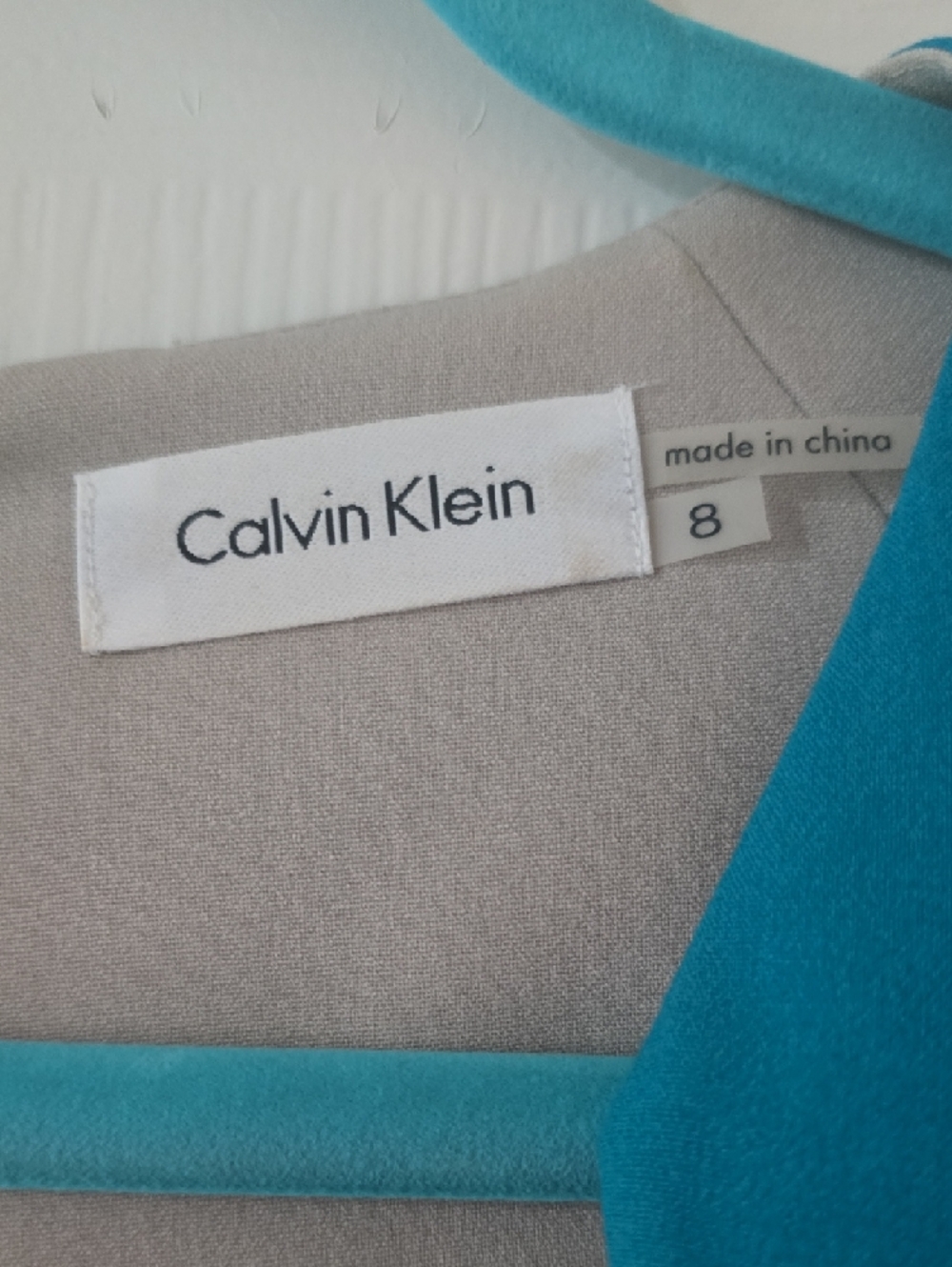 Calvin Klein Teal Sleeveless Sheath Dress with Front Drape - Picture 2 of 3